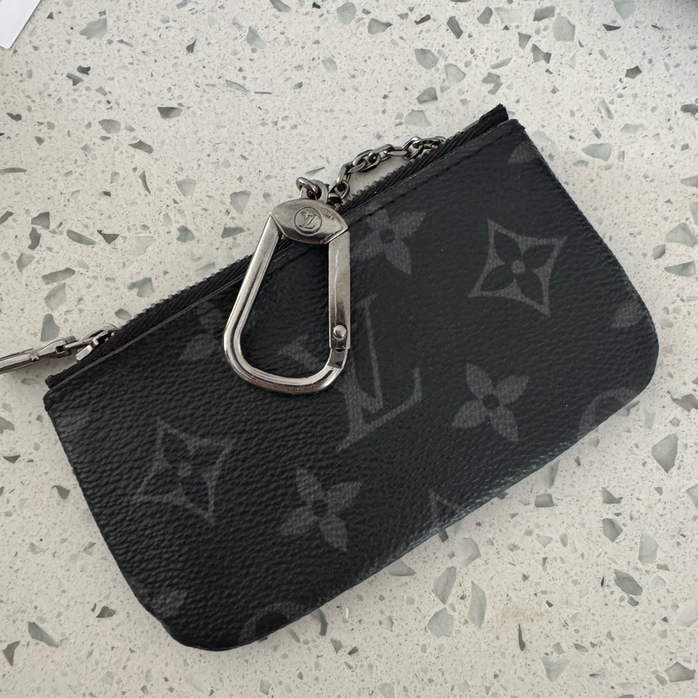 Louis Vuitton Monogram Eclipse Zip Key Pouch - Bl… - image 3